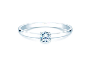 Anello di Fidanzamento Pure in 9K oro bianco con diamante 0,23ct H/SI