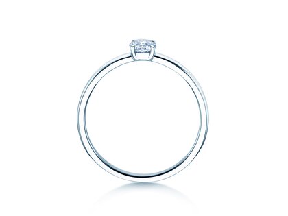 Anello di Fidanzamento Pure in 9K oro bianco con diamante 0,23ct H/SI