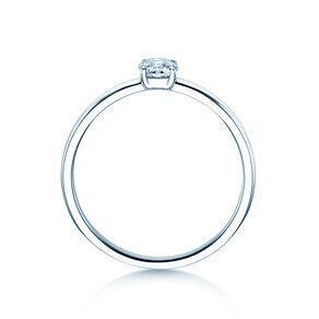 Anello di Fidanzamento Pure in 9K oro bianco con diamante 0,23ct H/SI