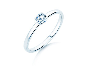 Anello di Fidanzamento Pure in 9K oro bianco con diamante 0,23ct H/SI