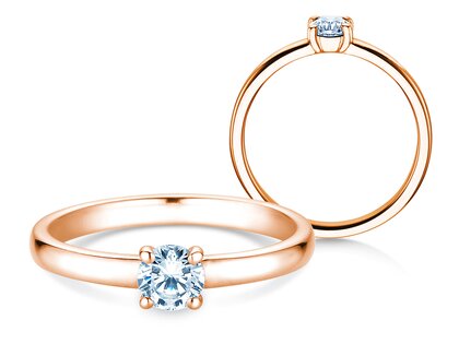 Anello di Fidanzamento Pure in 14K oro rosa con diamante 0,30ct H/SI