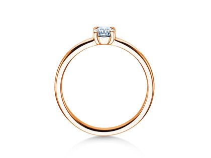 Anello di Fidanzamento Pure in 14K oro rosa con diamante 0,30ct H/SI