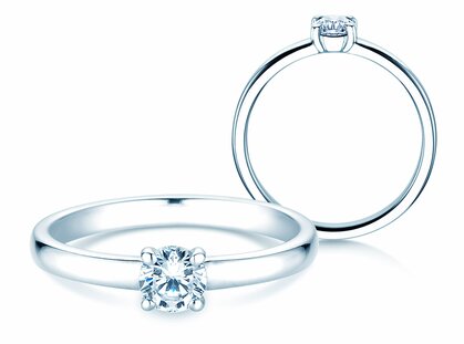 Anello di Fidanzamento Pure in 9K oro bianco con diamante 0,30ct H/SI