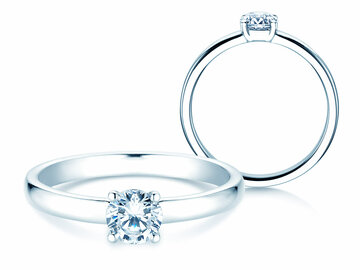 Anello di Fidanzamento Pure in 9K oro bianco con diamante 0,50ct H/SI