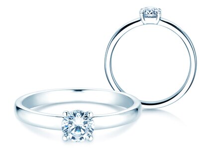 Anello di Fidanzamento Pure in 9K oro bianco con diamante 0,60ct G/SI