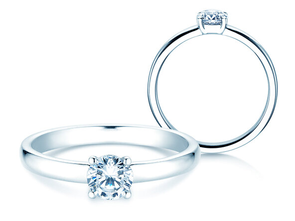 Anello di Fidanzamento Pure in 9K oro bianco con diamante 0,60ct G/SI