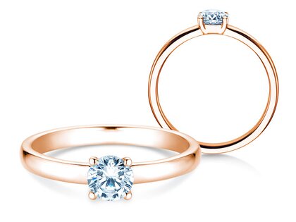Anello di Fidanzamento Pure in 14K oro rosa con diamante 0,50ct H/SI