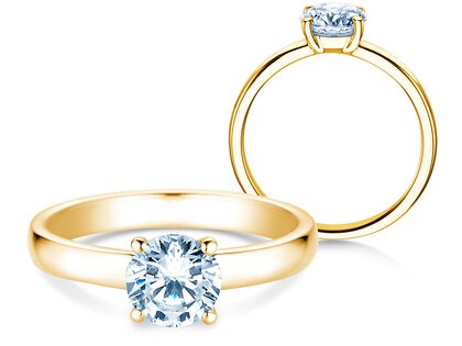 Anello di Fidanzamento Pure in 9K oro giallo con diamante 2,00ct H/SI