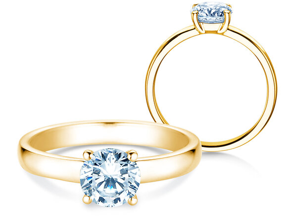 Anello di Fidanzamento Pure in 9K oro giallo con diamante 2,00ct H/SI