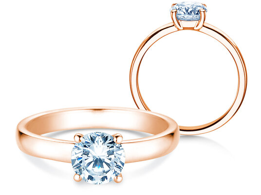 Anello di Fidanzamento Pure in 9K oro bianco con diamante 1,00ct H/SI