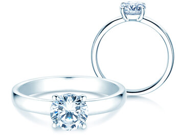 Anello di Fidanzamento Pure in 9K oro bianco con diamante 1,00ct H/SI