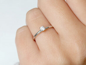 Anello di Fidanzamento Pure in 14K oro bianco con diamante 0,08ct G/SI