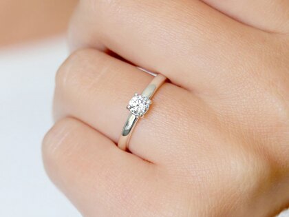 Anello di Fidanzamento Pure in 14K oro giallo con diamante 0,30ct G/SI