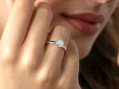 Anello di Fidanzamento Pure in 14K oro bianco con diamante 2,50ct G/VS