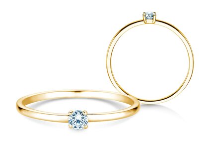 Anello di Fidanzamento Pure in 14K oro giallo con diamante 0,08ct G/SI