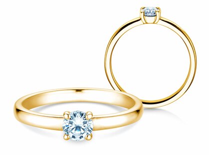 Anello di Fidanzamento Pure in 14K oro giallo con diamante 0,30ct G/SI