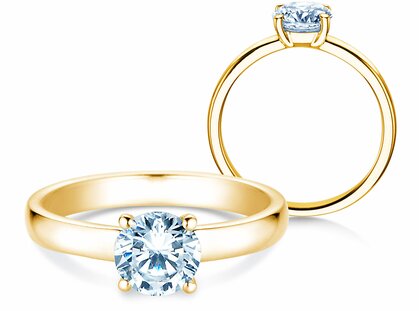 Anello di Fidanzamento Pure in 14K oro giallo con diamante 1,00ct G/SI