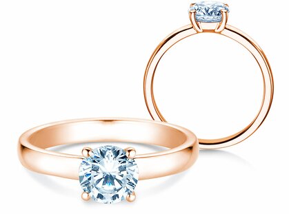 Anello di Fidanzamento Pure in 14K oro rosa con diamante 1,00ct G/SI
