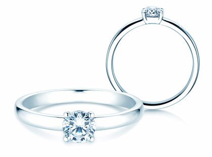 Anello di Fidanzamento Pure in 14K oro bianco con diamante 0,50ct G/SI