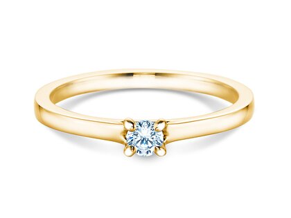 Anello di Fidanzamento Romance in 9K oro giallo con diamante 0,15ct G/SI