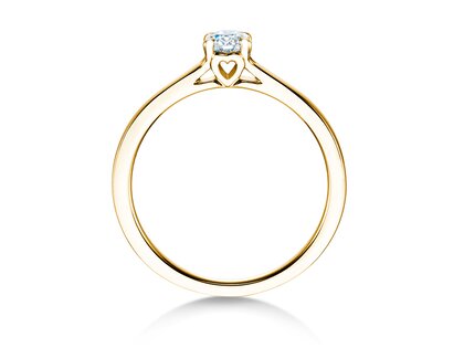 Anello di Fidanzamento Romance in 9K oro giallo con diamante 0,15ct G/SI