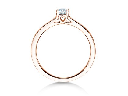 Anello di Fidanzamento Romance in 9K oro rosa con diamante 0,15ct G/SI