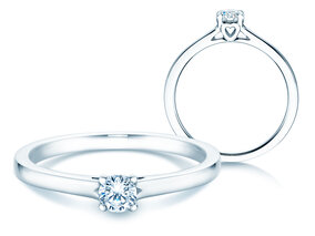 Anello di Fidanzamento Romance in 9K oro bianco con diamante 0,15ct G/SI