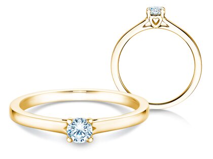 Anello di Fidanzamento Romance in 9K oro giallo con diamante 0,15ct G/SI