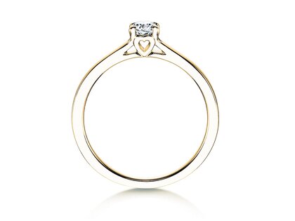 Anello di Fidanzamento Romance in 9K oro giallo con diamante 0,25ct G/SI