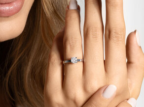 Anello di Fidanzamento Romance in 14K oro bianco con diamante 0,50ct H/SI
