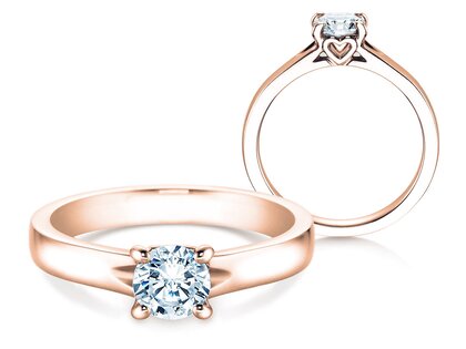 Anello di Fidanzamento Romance in 18K oro rosa con diamante 0,75ct G/SI