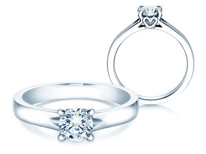 Anello di Fidanzamento Romance in 18K oro bianco con diamante 0,75ct H/SI