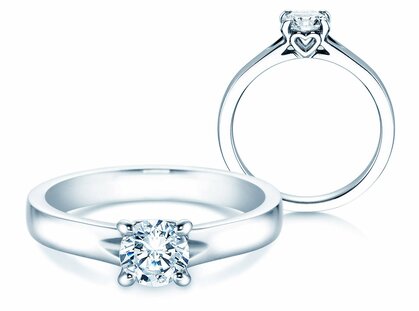 Anello di Fidanzamento Romance in 9K oro bianco