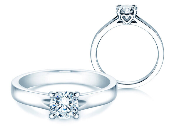 Anello di Fidanzamento Romance in 18K oro bianco con diamante 0,75ct H/SI