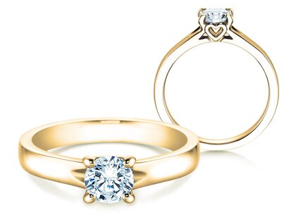 Anello di Fidanzamento Romance in 18K oro giallo con diamante 0,75ct G/SI