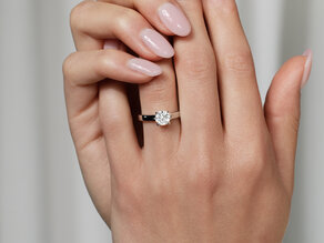 Anello di Fidanzamento Romance in 9K oro bianco con diamante 1,00ct H/SI