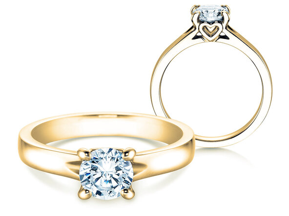Anello di Fidanzamento Romance in 9K oro giallo con diamante 1,00ct H/SI