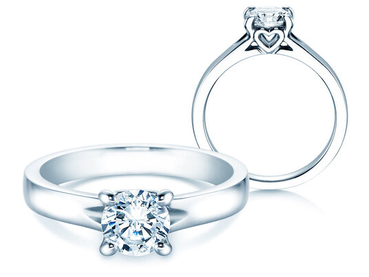 Anello di Fidanzamento Romance in 9K oro bianco con diamante 1,00ct H/SI