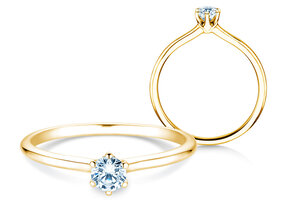 Anello di Fidanzamento Royal in 14K oro giallo con diamante 0,30ct G/SI
