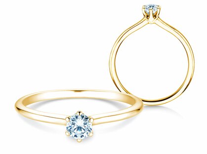 Anello di Fidanzamento Royal in 14K oro giallo con diamante 0,25ct G/SI