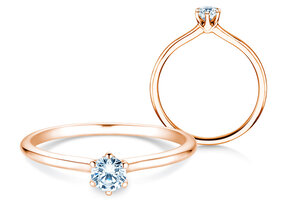 Anello di Fidanzamento Royal in 14K oro rosa con diamante 0,30ct G/SI