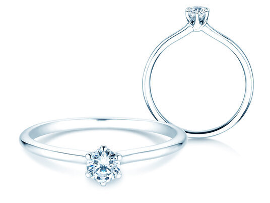 Anello di Fidanzamento Royal in 9K oro bianco con diamante 0,25ct H/SI
