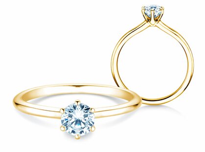 Anello di Fidanzamento Royal in 14K oro giallo con diamante 0,50ct G/SI