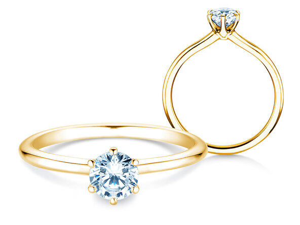 Anello di Fidanzamento Royal in 9K oro giallo con diamante 0,50ct G/SI