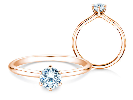 Anello di Fidanzamento Royal in 9K oro bianco con diamante 0,50ct H/SI