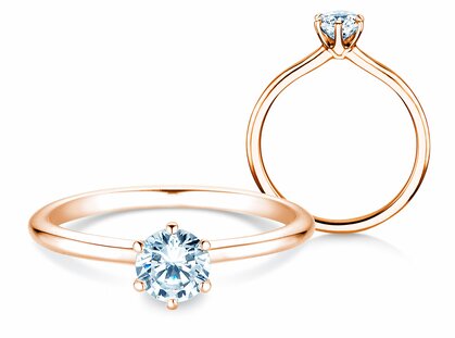 Anello di Fidanzamento Royal in 14K oro rosa con diamante 0,50ct H/SI