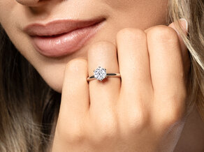 Anello di Fidanzamento Royal in 9K oro bianco con diamante 1,00ct H/SI