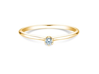 Anello di Fidanzamento Royal in 14K oro giallo con diamante 0,05ct H/SI
