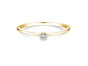 Anello di Fidanzamento Royal in 14K oro giallo con diamante 0,05ct H/SI