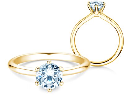 Anello di Fidanzamento Royal in 14K oro giallo con diamante 1,50ct D/IF